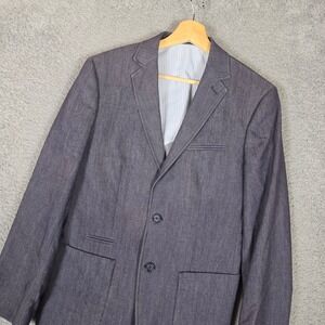 Mexx Metropolitan Blazer Mens 36R Blue Excellent Slim Fit Textured Sport Coat